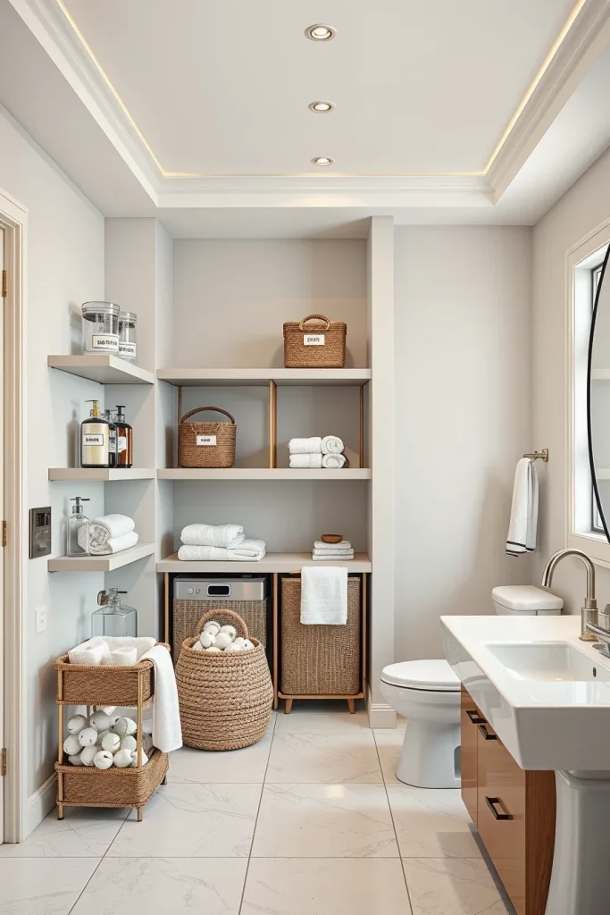 56 Bathroom Shelf Organization And Styling Ideas For A Beautiful And Organized Space