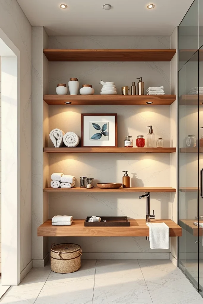 56 Bathroom Shelf Organization And Styling Ideas For A Beautiful And Organized Space