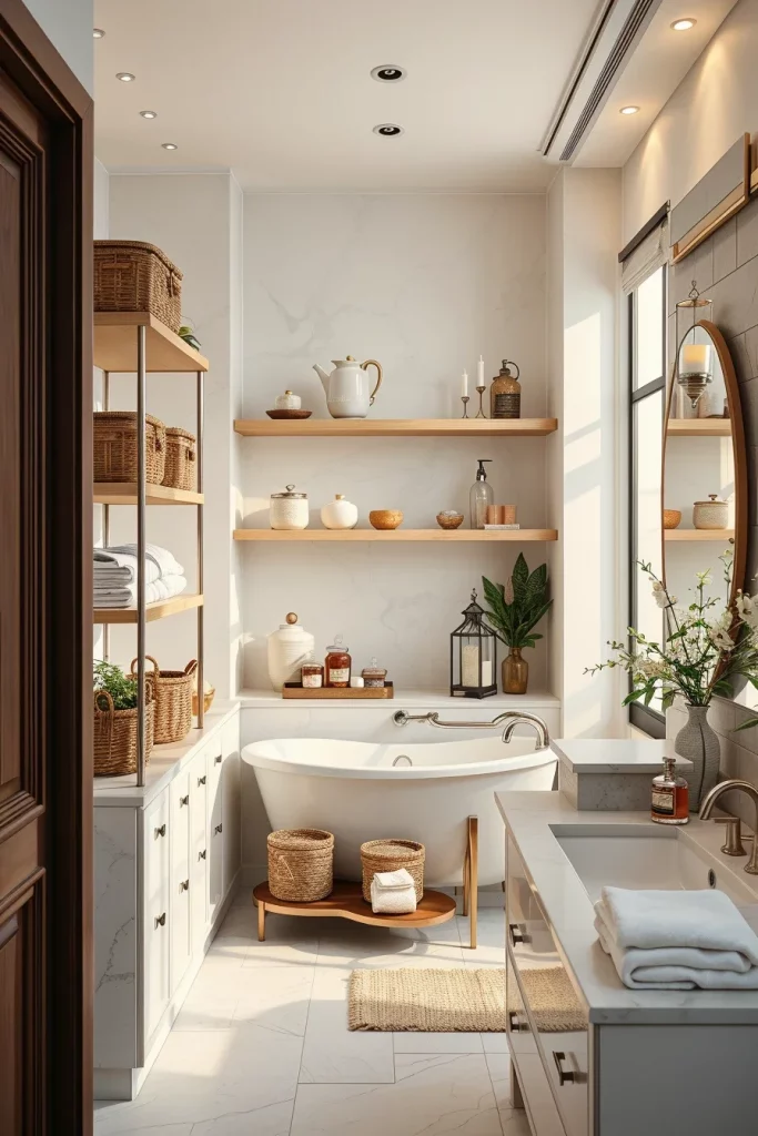 56 Bathroom Shelf Organization And Styling Ideas For A Beautiful And Organized Space