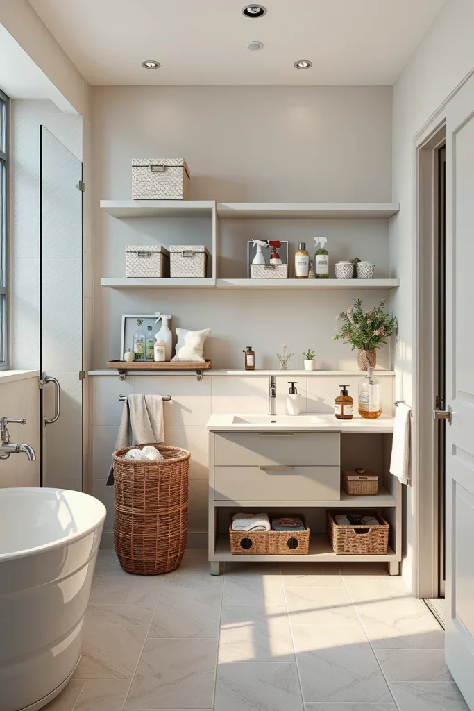 56 Bathroom Shelf Organization And Styling Ideas For A Beautiful And Organized Space