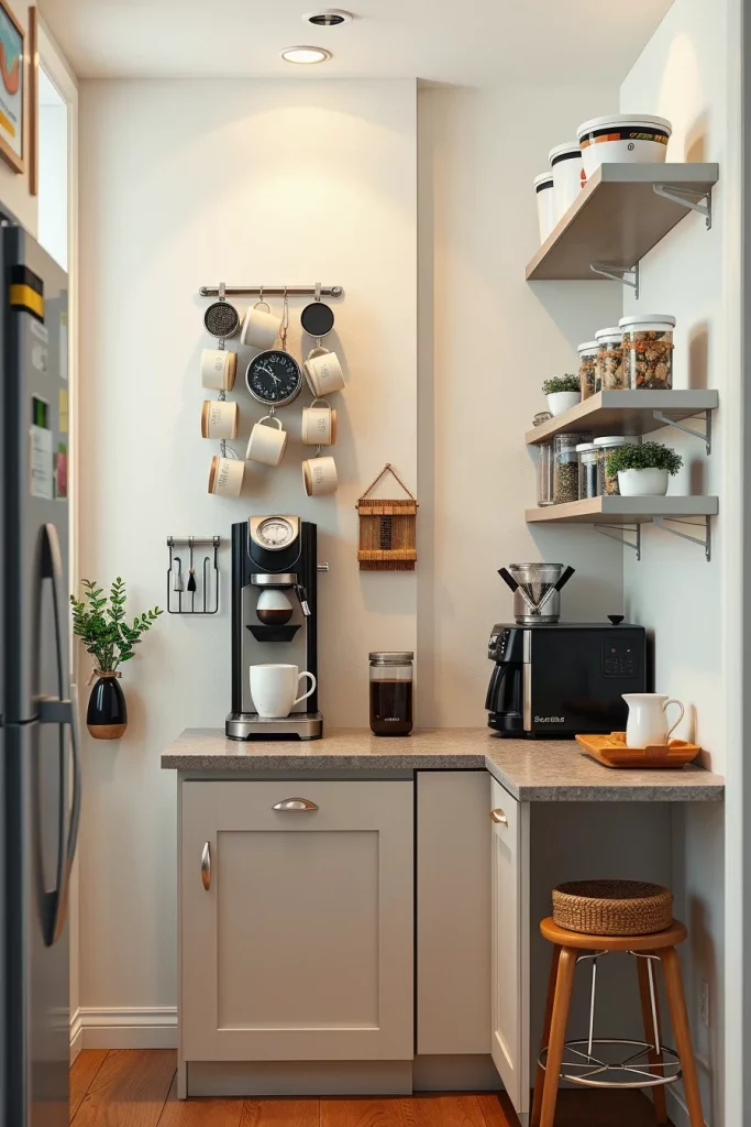 45 Kitchen Coffee Bar Styling Ideas To Create A Beautiful And Functional Coffee Station