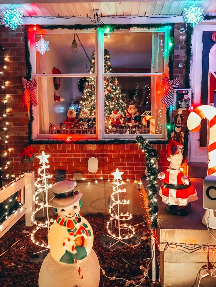 Vibrant Multicolor Lights on Porch and Yard — Christmas Light Display Ideas