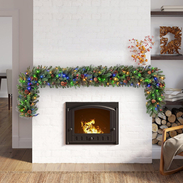 Traditional Visual Idea — Christmas Lights in Garland Indoor