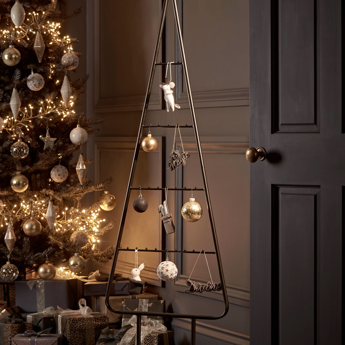 Modern Metal Tree Stand as Festive Decor — Alternative Christmas Trees