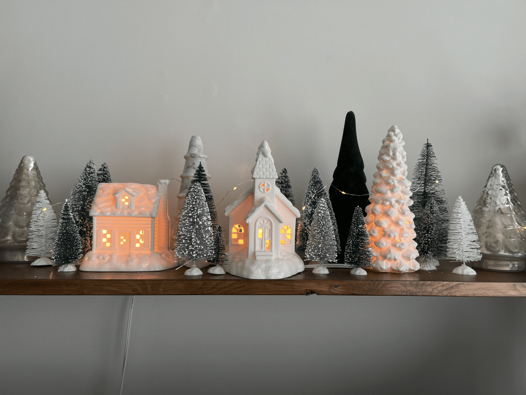 Whimsical Christmas Village Shelf Display Whimsical Christmas Village Shelf Display — Christmas Shelf Decor