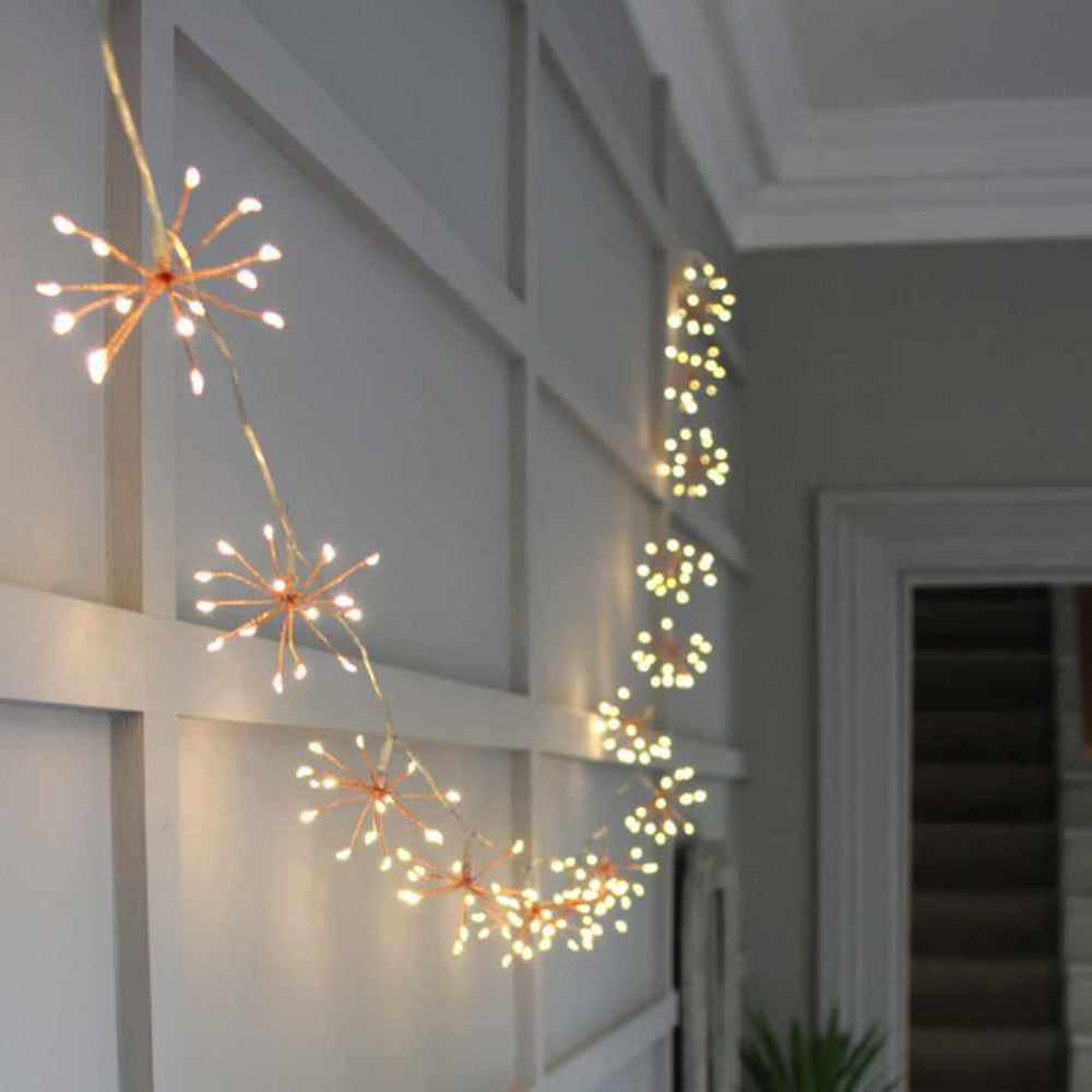 Hallway Wall Visual Idea — Christmas Lights in Garland Indoor