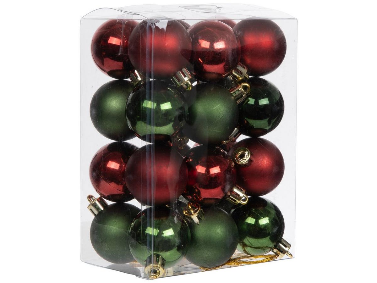Collection of Mini Red and Green Christmas Ball Ornaments Collection of Mini Red and Green Christmas Ball Ornaments — Red and Green Christmas Decor