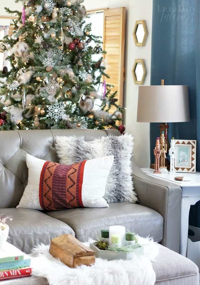 Sofa Vignette Visual Idea — Boho Christmas Decor