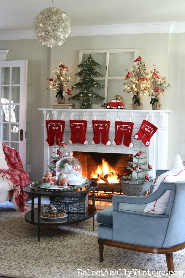 Cozy Fireplace Mantel with Snow Globe — Whimsical Christmas Decor