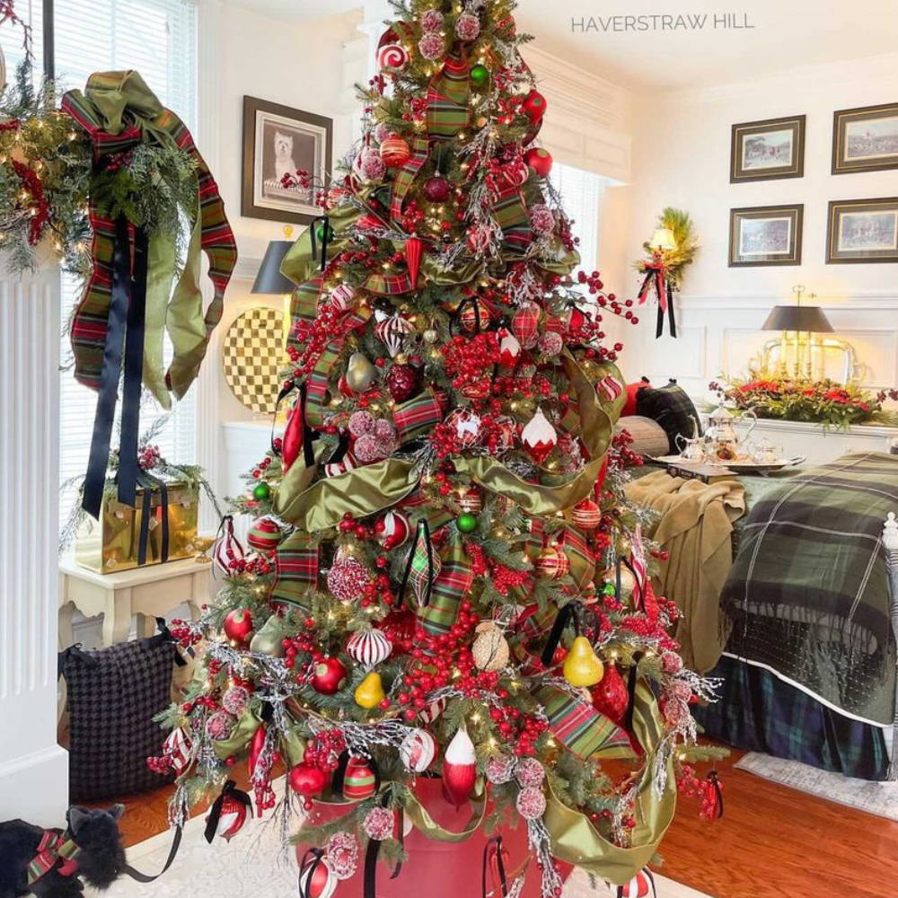 Abundant Plaid and Burlap Ribbon Combination Abundant Plaid and Burlap Ribbon Combination — Christmas Tree Ribbon