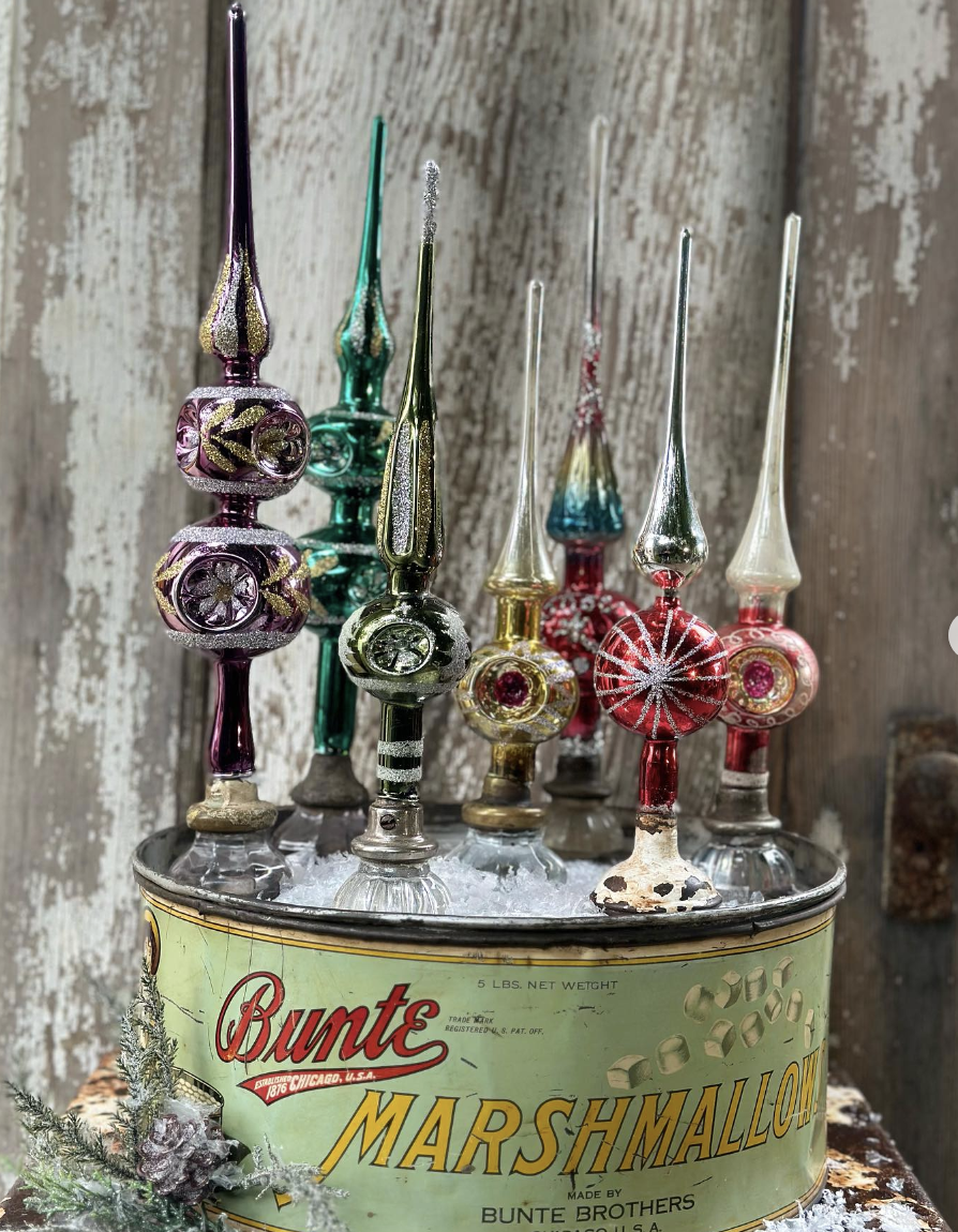 Collection of Vintage Glass Tree Toppers for Nostalgic Display — Christmas Tree Topper