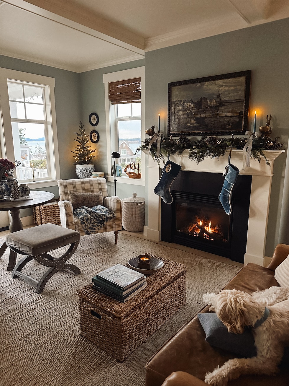 Fireplace As Central Feature Visual Idea Fireplace As Central Feature Visual Idea — Coastal Christmas Decor