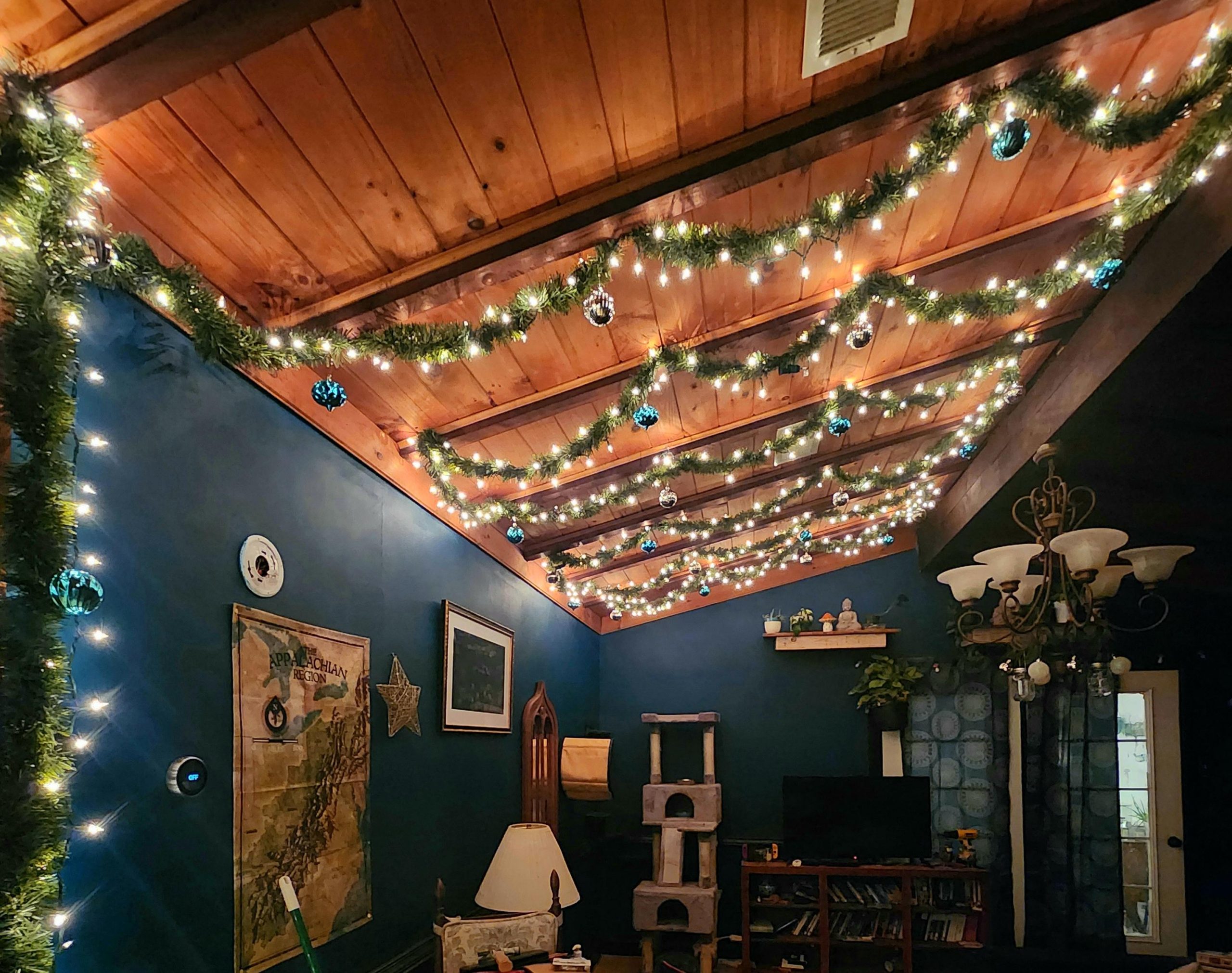 Rustic Bedroom Canopy Adorned with Enchanting Fairy Lights — Christmas Fairy Lights Ceiling
