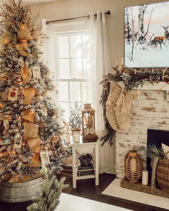 Rustic Farmhouse Christmas Tree with Burlap and Natural Elements — Farmhouse Christmas Decor