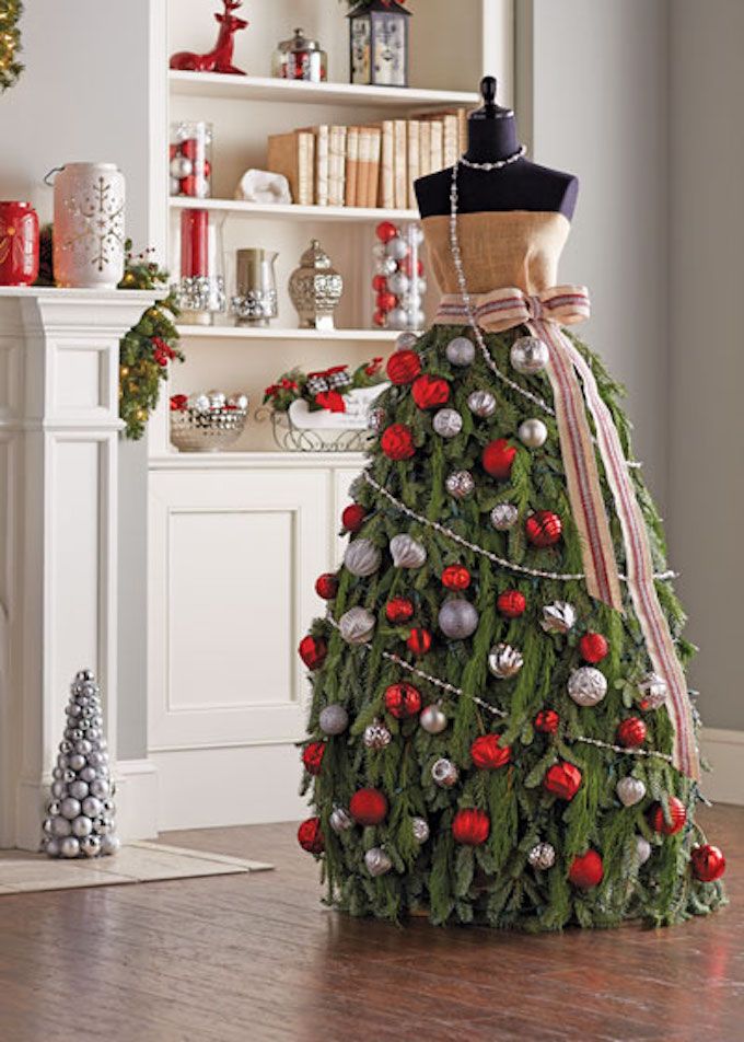 Mannequin Christmas Tree with Evergreen Boughs — Alternative Christmas Trees