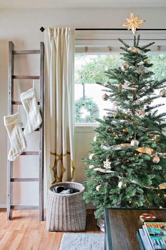Rustic Ladder as a Stocking Display — Christmas Stockings Display
