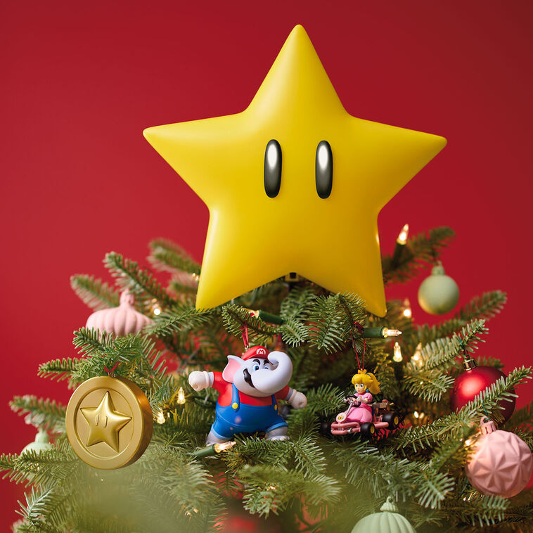 Playful Super Mario Star Topper for a Themed Tree — Christmas Tree Topper