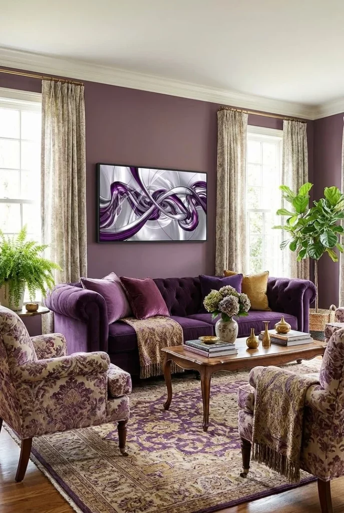 34 Aubergine Living Room Ideas for a Stylish Modern Home