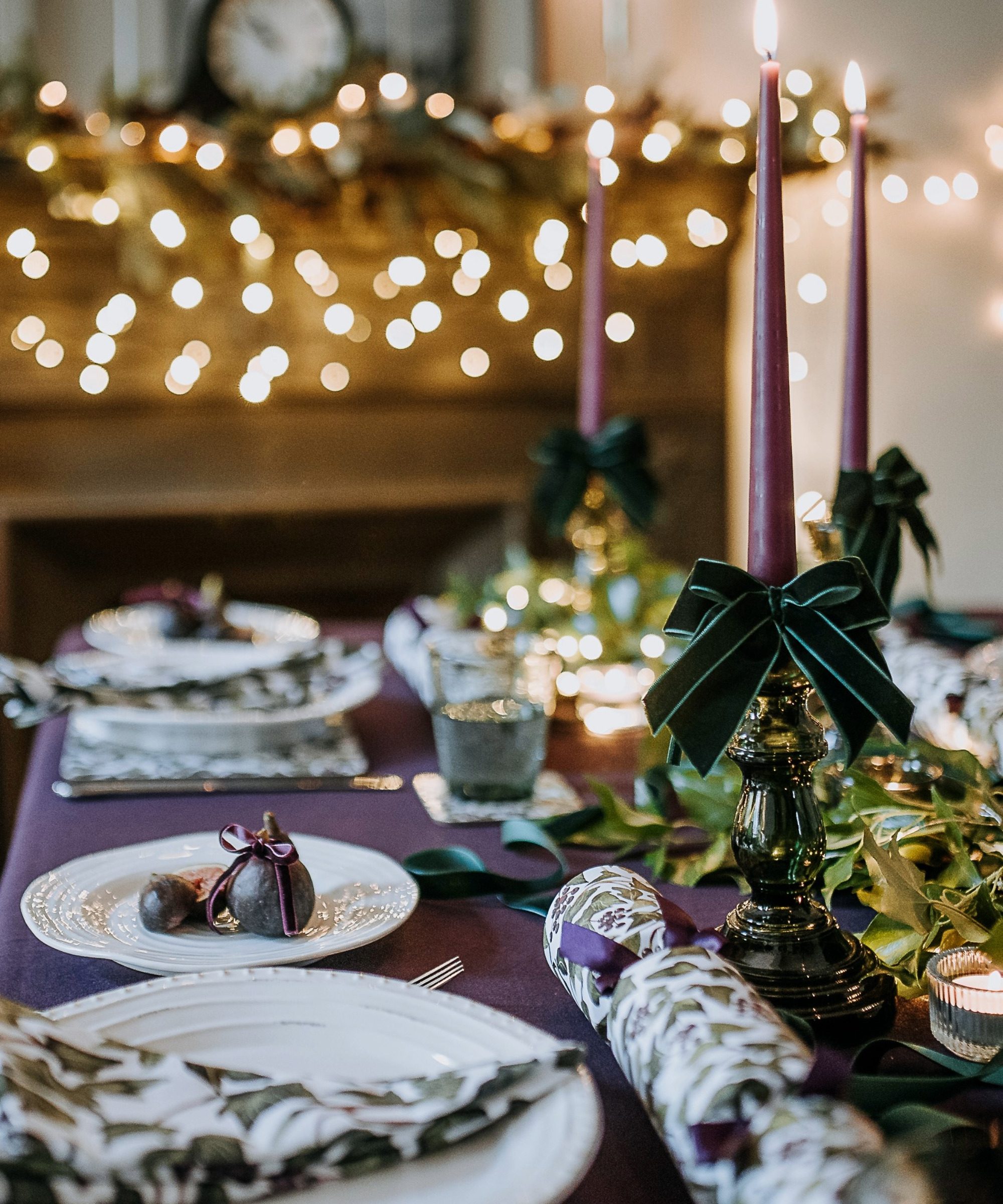 Jewel-Toned Velvet Christmas Table Setting