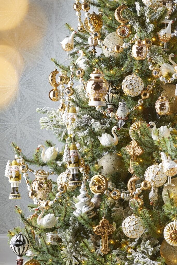 Ornate Classic Tree with Nutcracker and Swan Ornaments Ornate Classic Tree with Nutcracker and Swan Ornaments — Christmas Tree Trends 2026