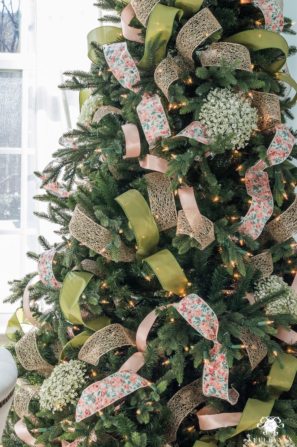 Shabby Chic Floral and Mesh Ribbon Mix Shabby Chic Floral and Mesh Ribbon Mix — Christmas Tree Ribbon