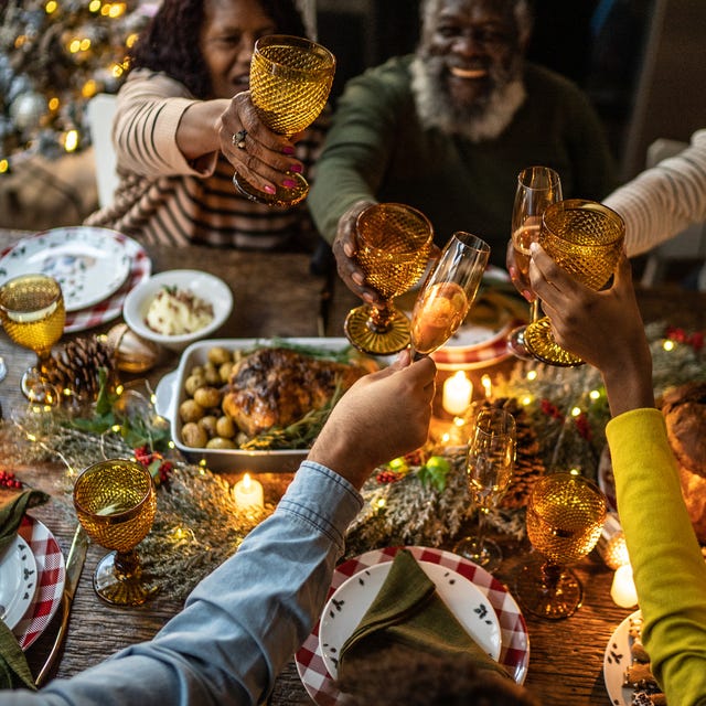 Rustic Dining Room Set for a Feast with Warm Lighting and Cheers — Christmas Party Decor