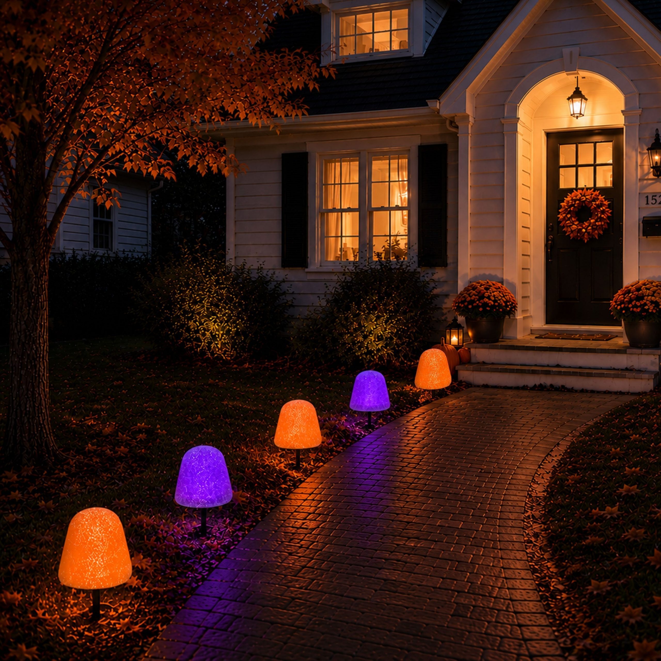 Whimsical Pathway Lined with Gumdrop-Shaped Lights — Outdoor Christmas Lights
