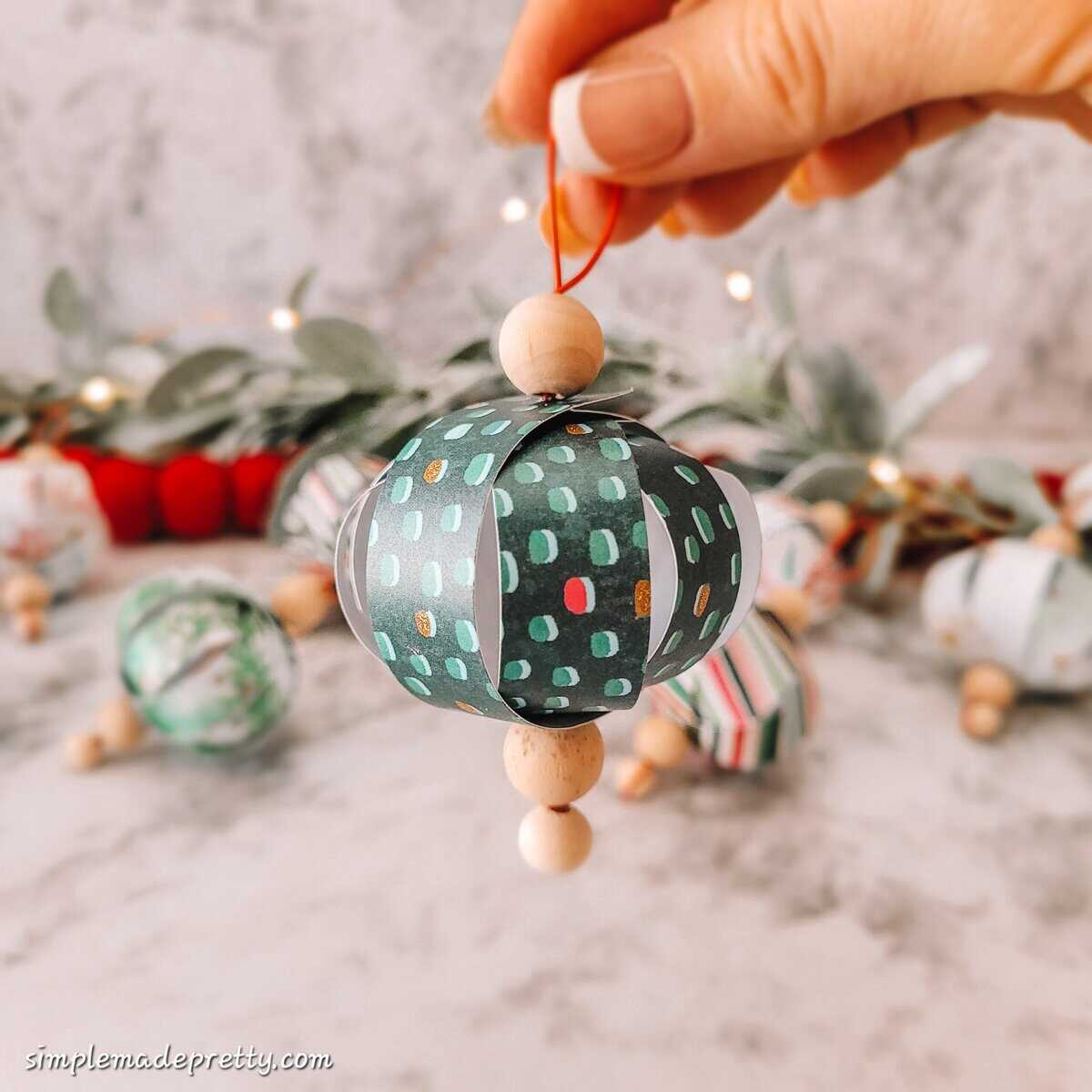Handmade Geometric Paper Christmas Ornament — Dollar Tree Christmas Decor