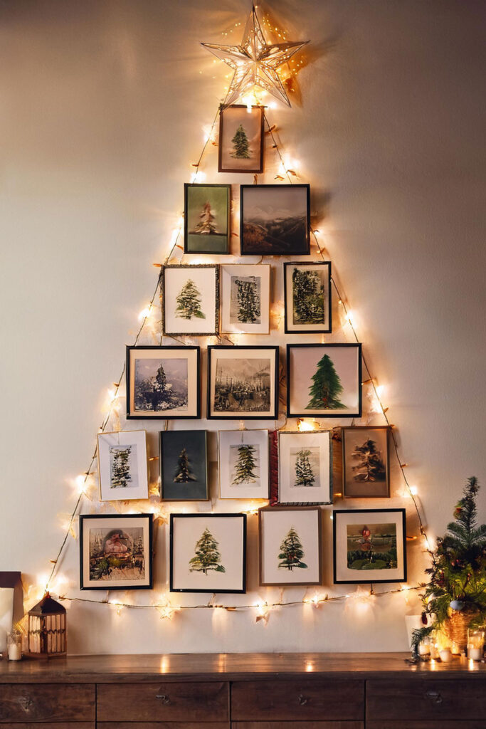 Artistic Christmas Tree Gallery Wall Artistic Christmas Tree Gallery Wall — Christmas Wall Decor