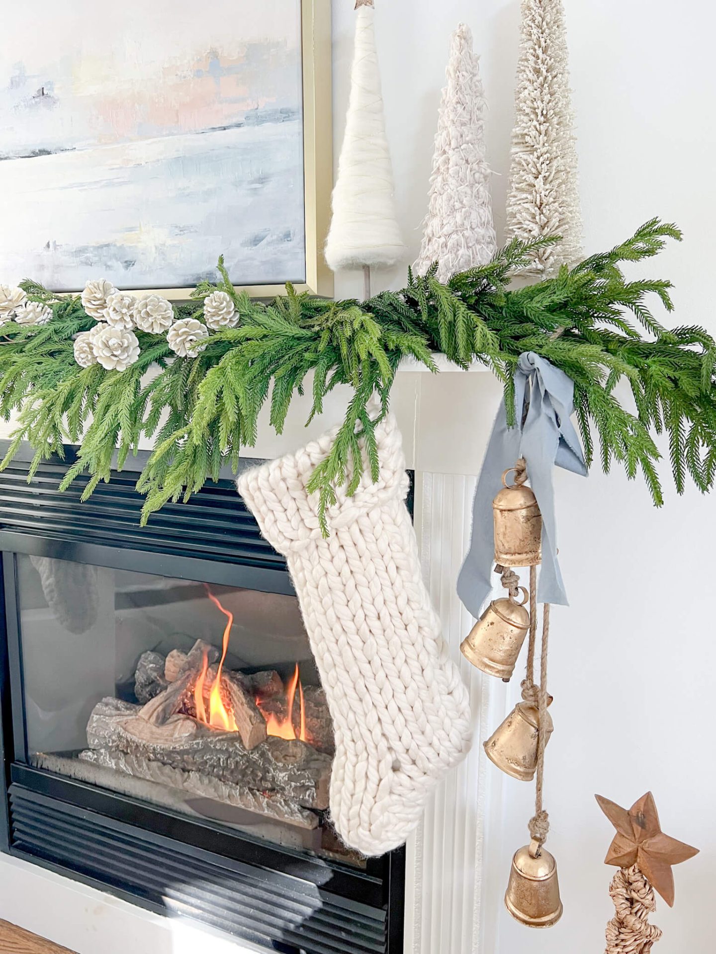 Fireplace Mantel Visual Idea Fireplace Mantel Visual Idea — Coastal Christmas Decor