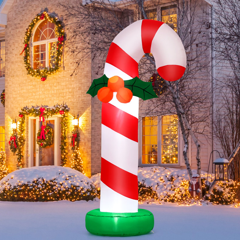 Giant Inflatable Candy Cane for Outdoor Charm — Candy Cane Christmas Decor