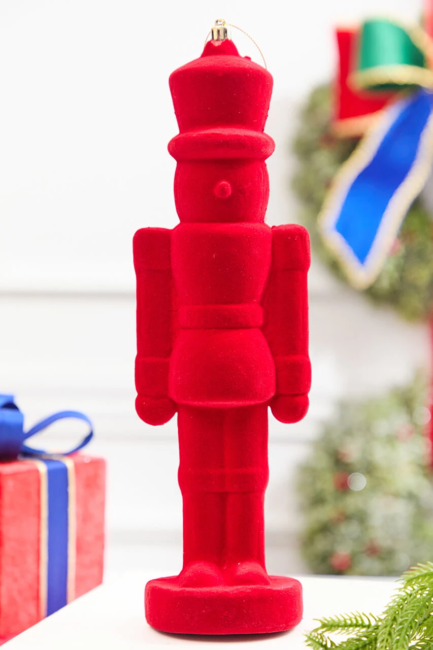 All-Red Velvet Nutcracker for Minimalist Decor All-Red Velvet Nutcracker for Minimalist Decor — Nutcracker Christmas Decor