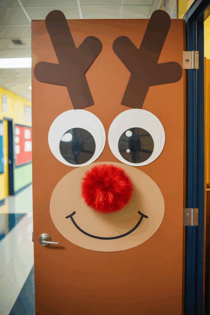 Reindeer Face Door Decoration Reindeer Face Door Decoration — Christmas Classroom Decor