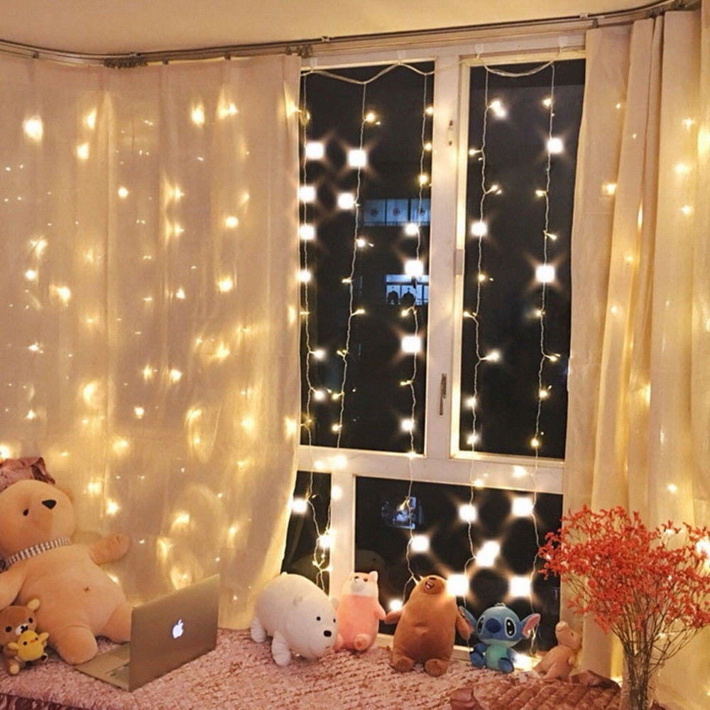 Cozy Bedroom Corner with Curtain Fairy Lights Cozy Bedroom Corner with Curtain Fairy Lights — Christmas Fairy Lights Wall