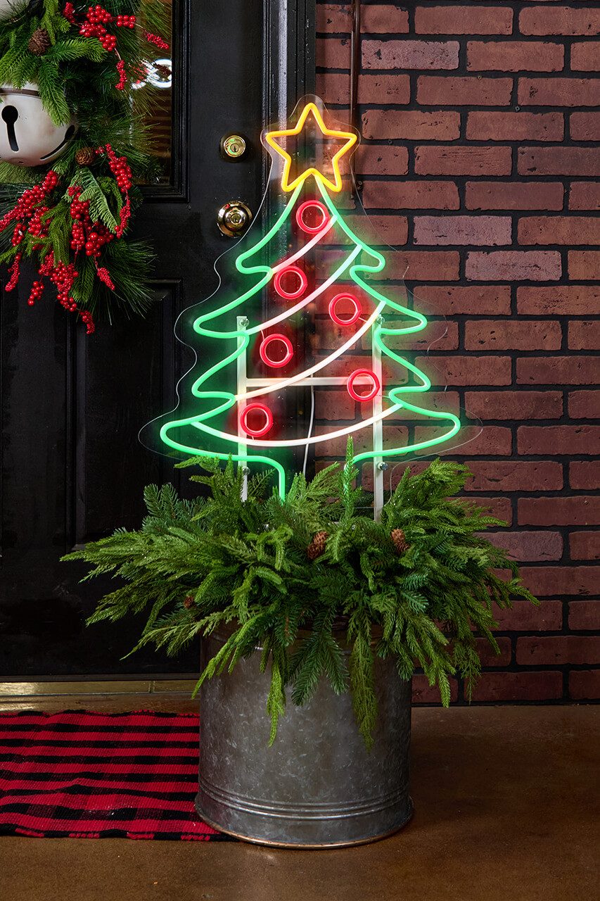 Modern Neon Christmas Tree Light Decoration — Outdoor Christmas Lights