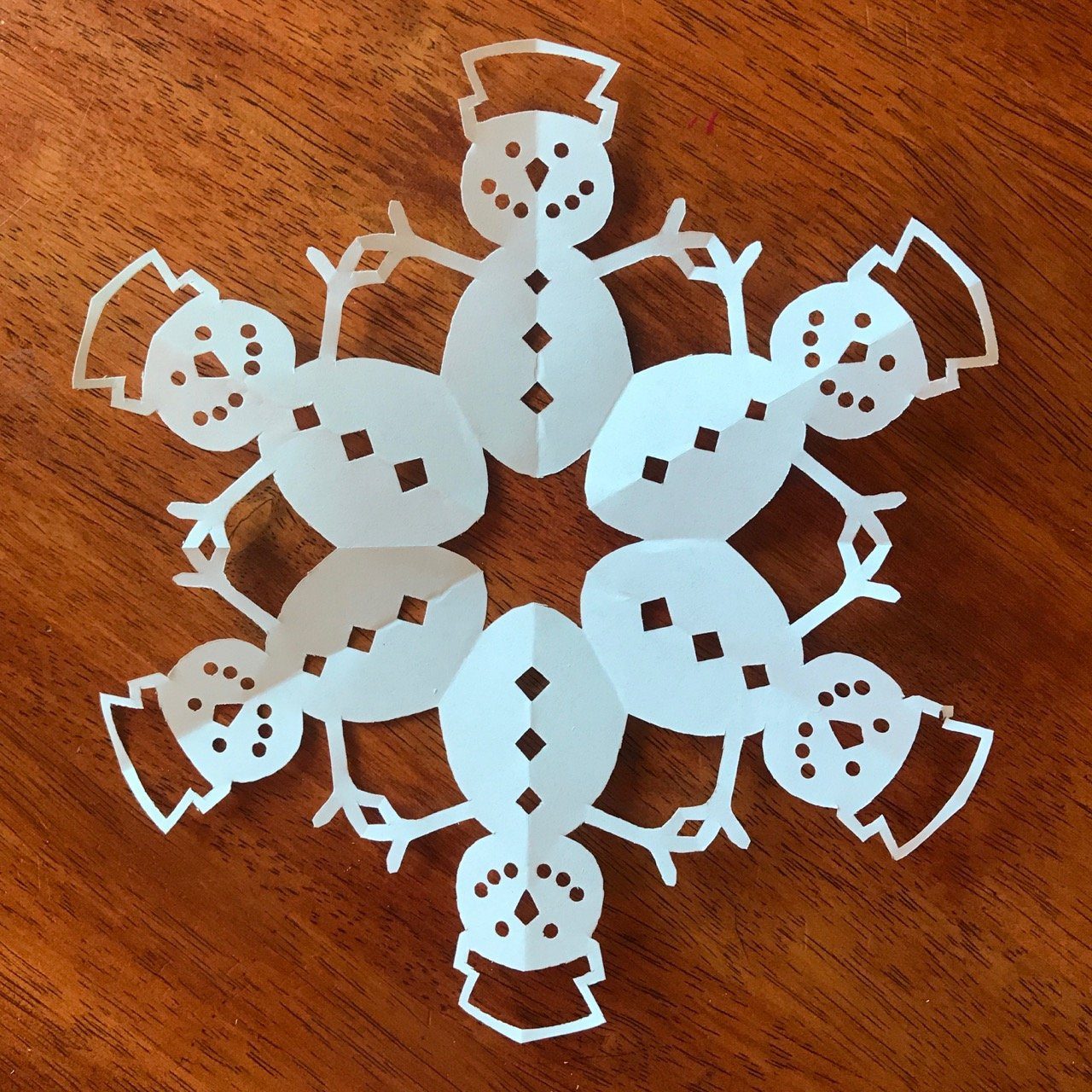 Unique Snowman-Shaped Paper Snowflake Design — Paper Snowflakes