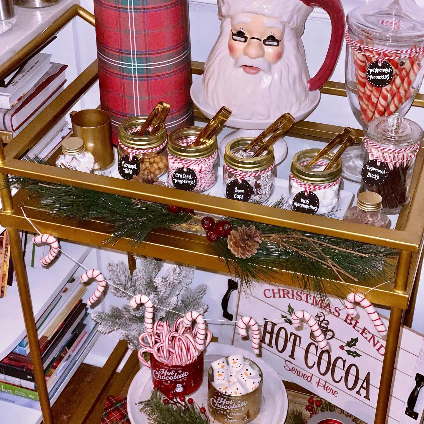 Bar Cart Visual Idea — Christmas Hot Cocoa Bar