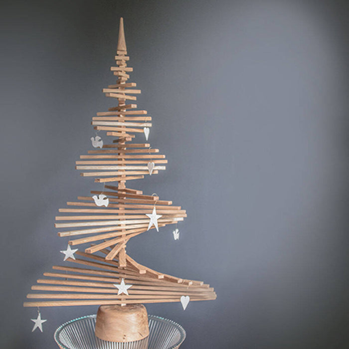 Modern Spiral Oak Wood Christmas Tree — Alternative Christmas Trees