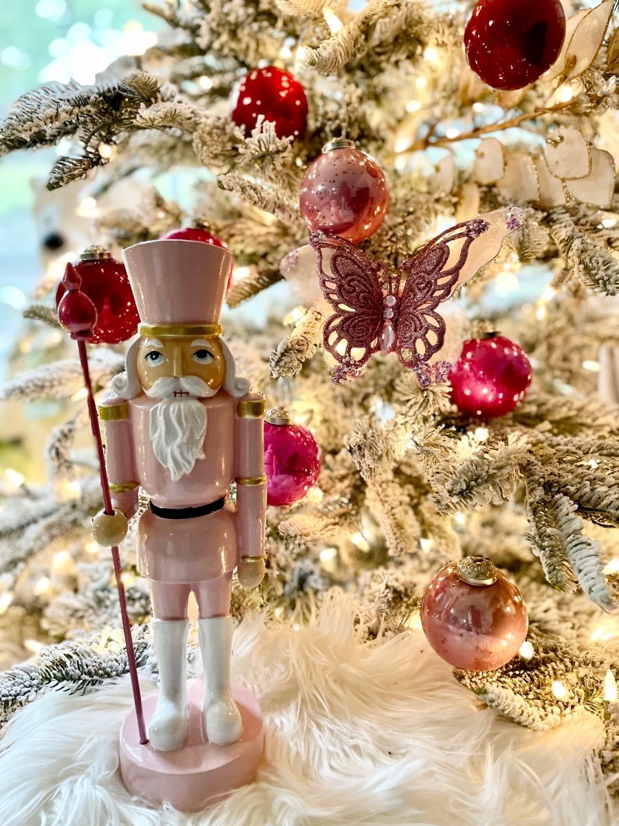 Whimsical Pink Nutcracker in a Soft Holiday Vignette Whimsical Pink Nutcracker in a Soft Holiday Vignette — Nutcracker Christmas Decor
