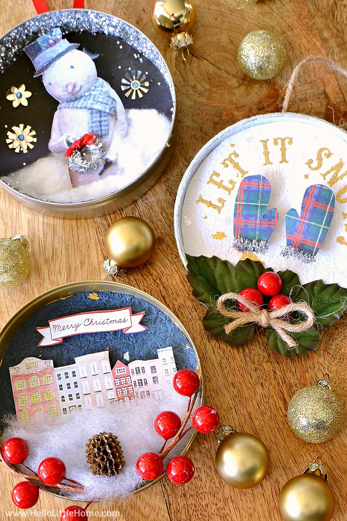 Whimsical DIY Ornaments in Vintage Tins — DIY Christmas Ornaments