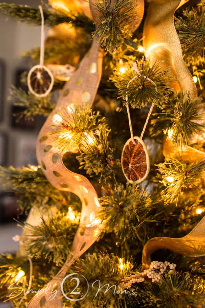Rustic Burlap Ribbon with Natural Elements Rustic Burlap Ribbon with Natural Elements — Christmas Tree Ribbon