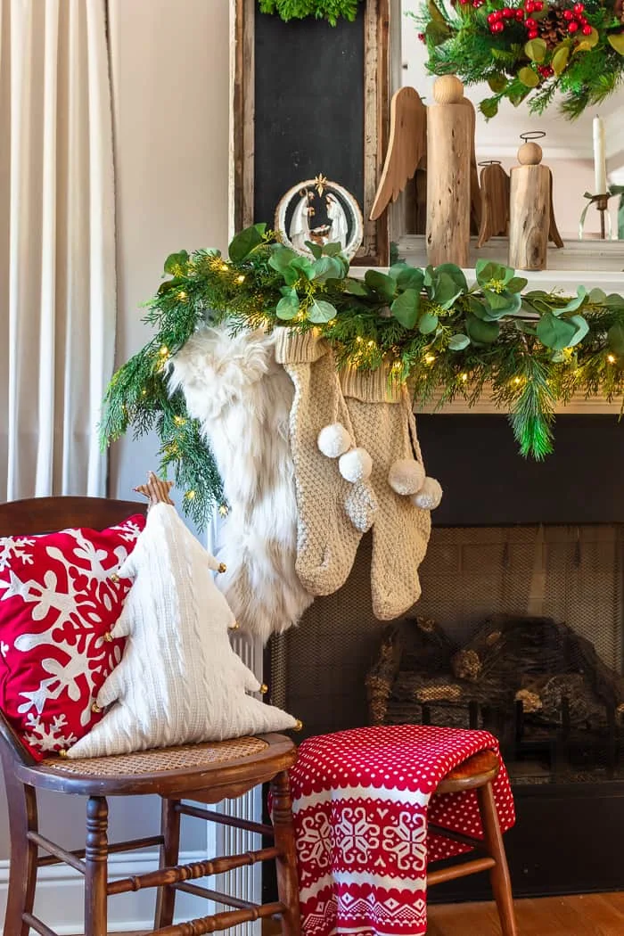 Cozy Faux Fur and Knit Stockings — Christmas Stockings Display