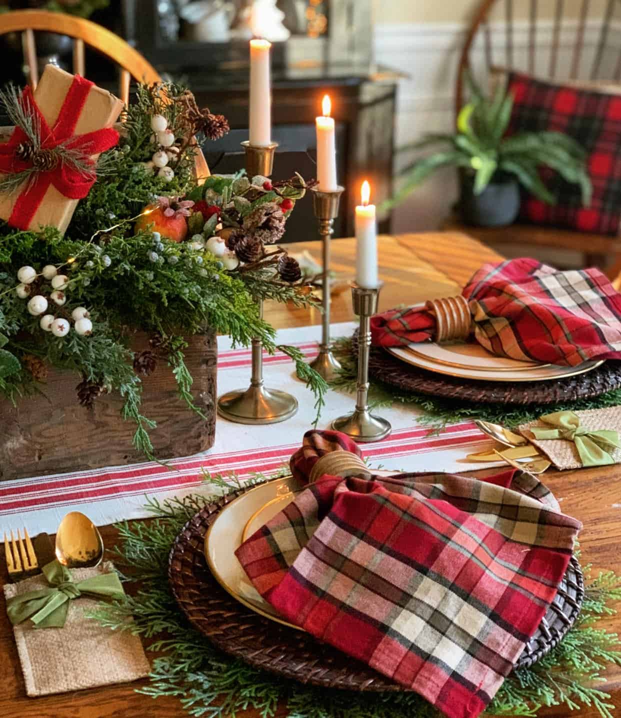 Farmhouse Visual Idea — Christmas Table Setting