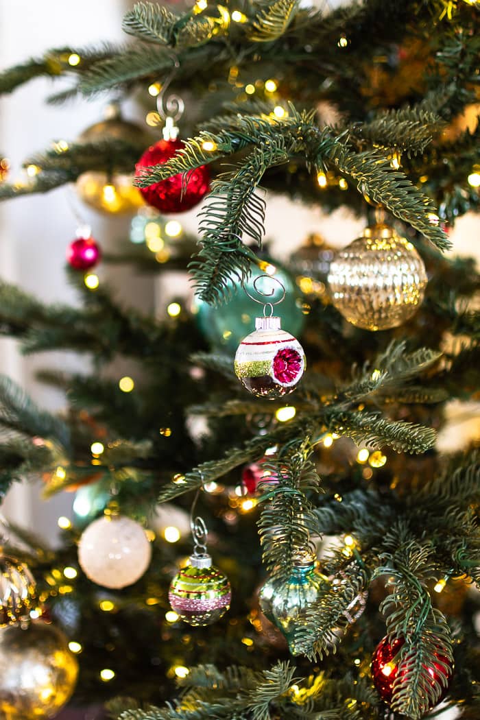 Vibrant Mercury Glass Ornaments with Intricate Designs — Vintage Christmas Ornaments