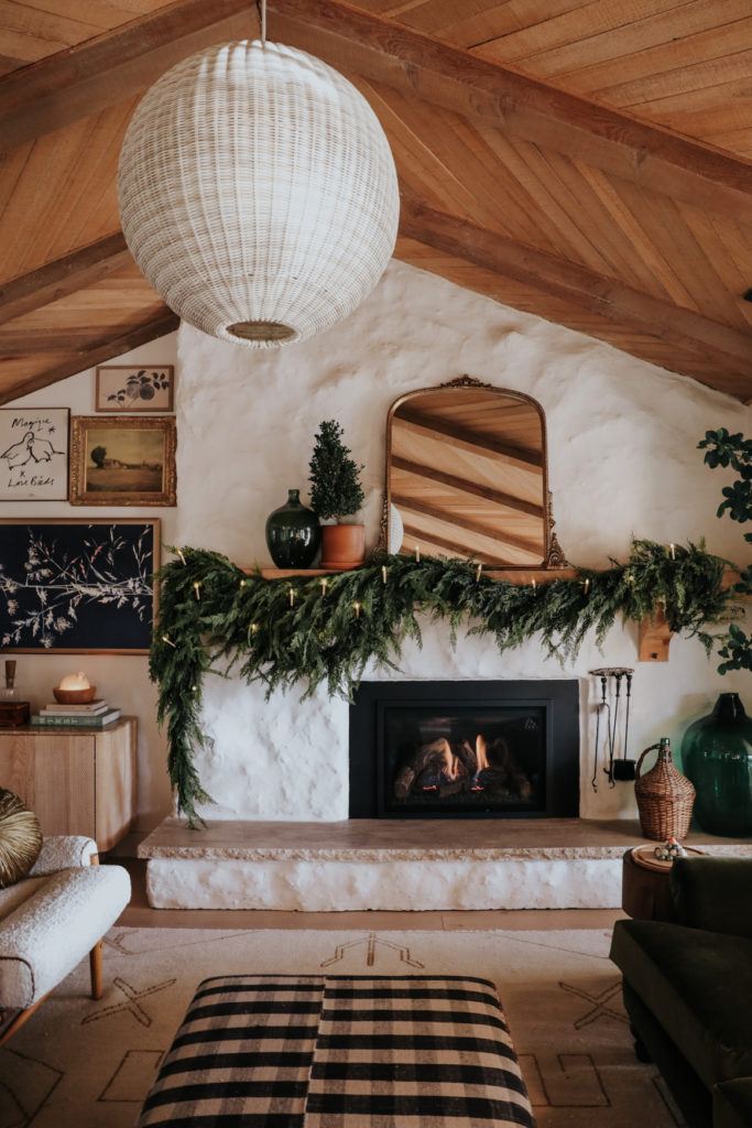 Living Room Visual Idea — Boho Christmas Decor