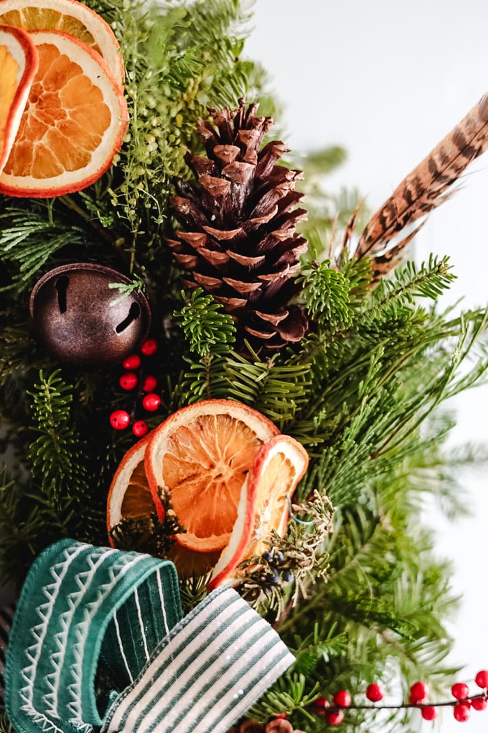Rustic Wreath with Dried Oranges and Pinecones — Christmas Wreath