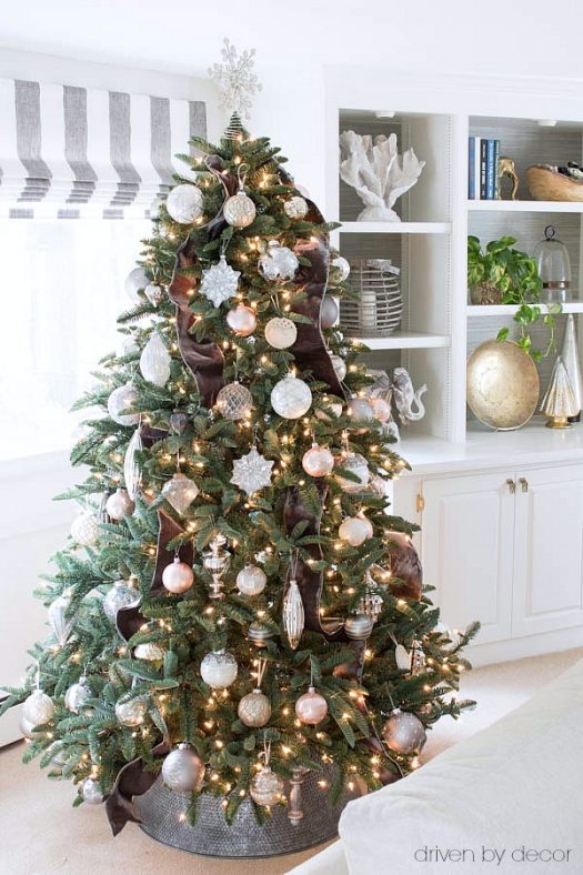 Glamorous Champagne, Silver, and Rose Gold Tree — Christmas Tree Color Schemes