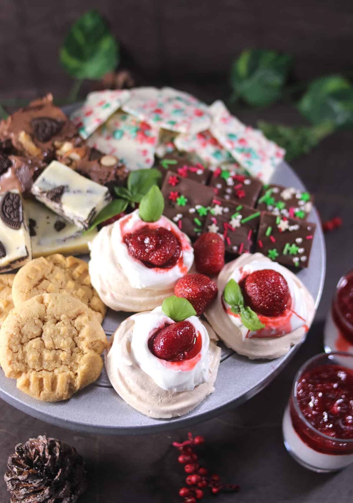Round Dessert Board: A Festive Assortment of Treats — Christmas Dessert Table