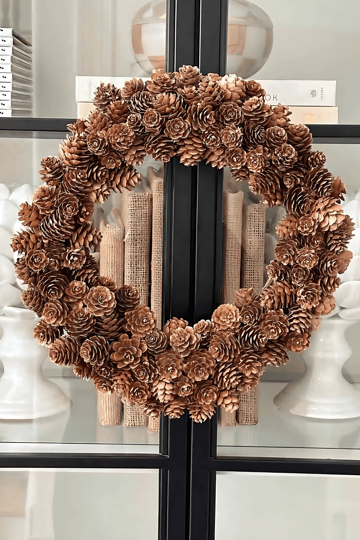 Miniature Pinecone Wreath: A Subtle Natural Accent for Shelves — DIY Christmas Wreath