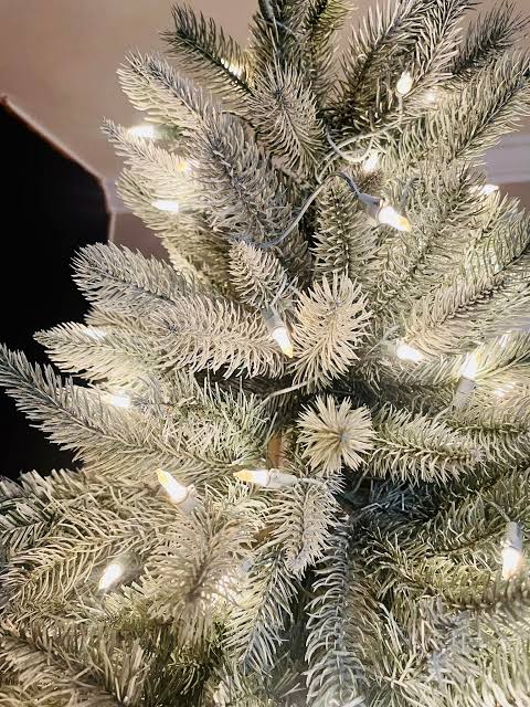 Textural Focus: Warm White LEDs on Flocked Branches Textural Focus: Warm White LEDs on Flocked Branches — Flocked Christmas Tree Decor
